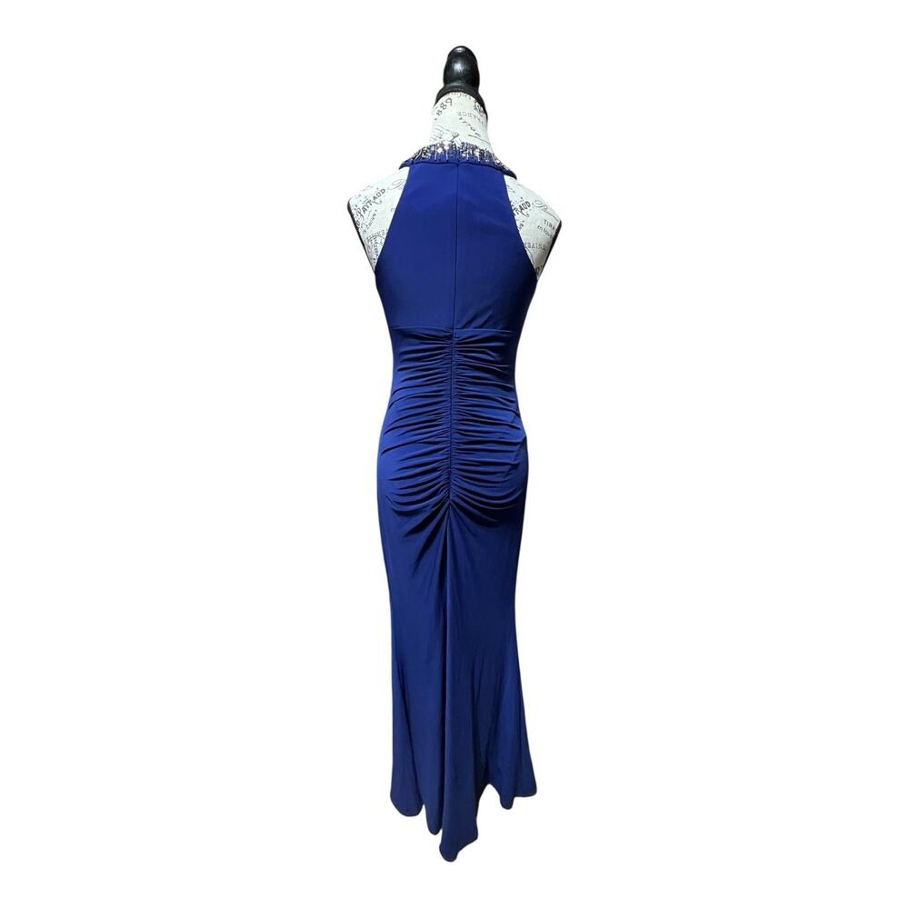 XSCAPE Royal Blue Body Contour Beaded Maxi Dress Size 2 - Picture 3 of 4